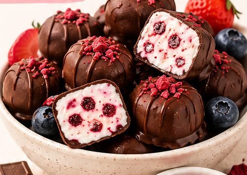 Çikolata Kaplı Frozen Yoğurt Lokmaları tarifi