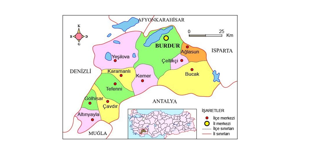 Burdur Diğer İllere Uzaklığı
