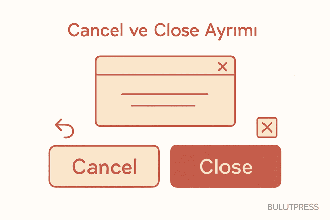 Cancel ve Close Farkı: Arayüzlerde Doğru Kullanım
