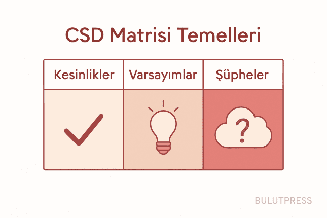 CSD Matrisi: Kesinlik, Varsayım ve Şüpheyi Ayırmak