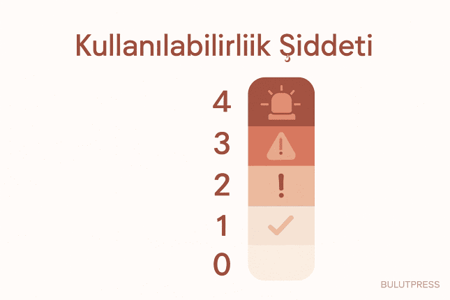Kullanılabilirlik Sorunlarında Şiddet Derecelendirmesi ve 0-4 Ölçeği