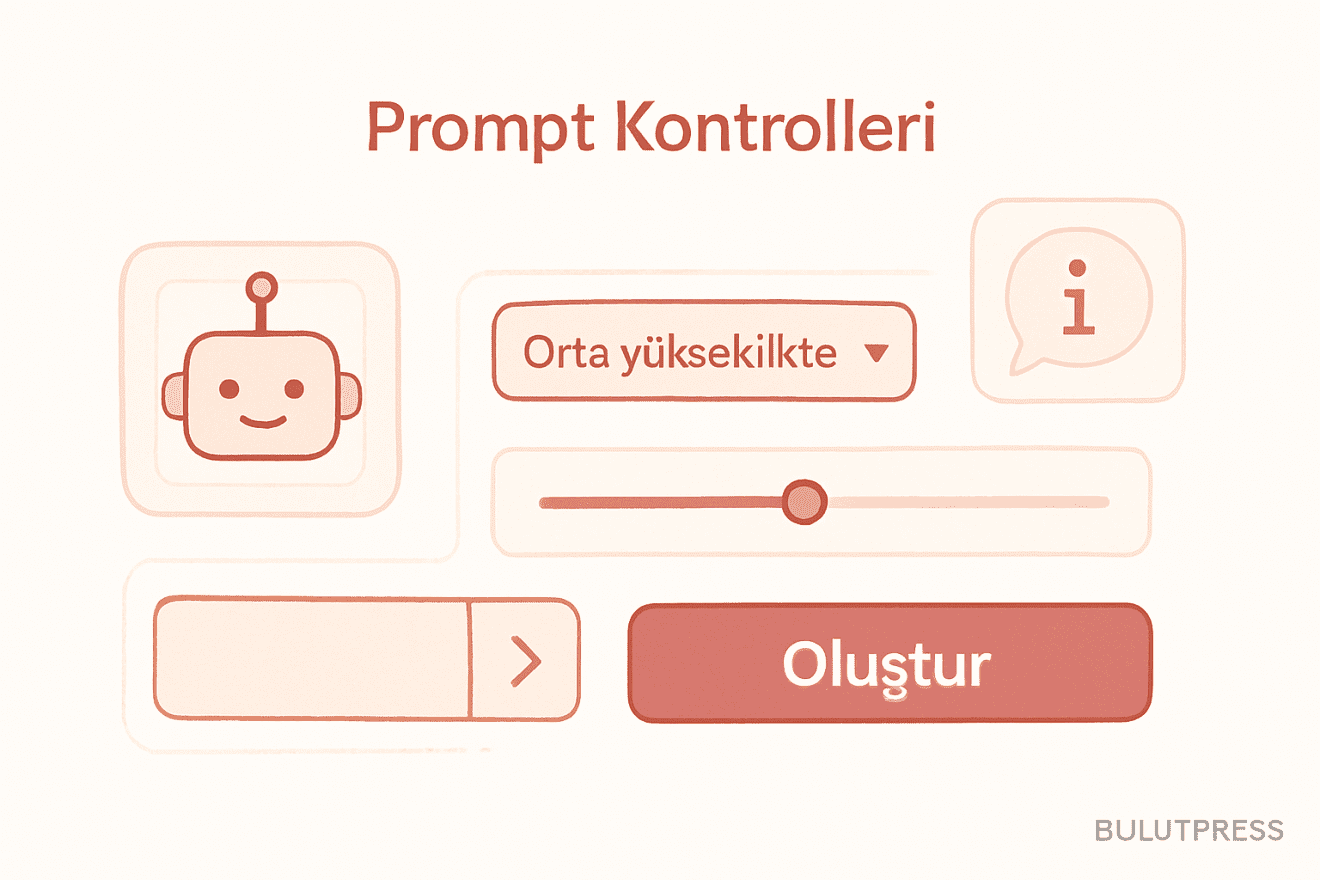 Sohbet Botu Arayüzünde Buton, Menü ve Takip Kontrolleri