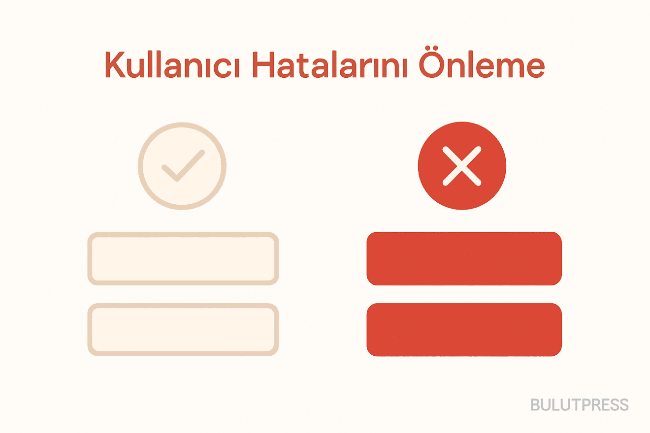 Yanlış Tıklamayı Önleyen Buton Yerleşimi ve Geri Alma