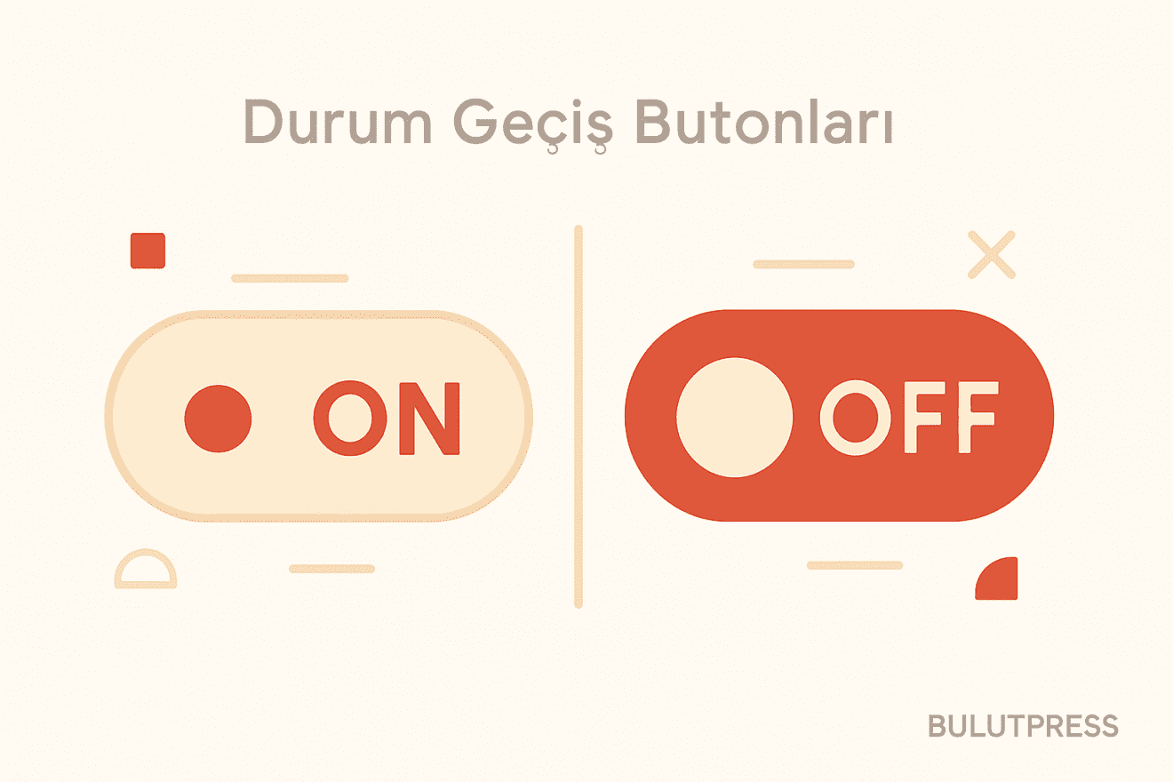 Toggle butonlarda durum-eylem ayrımı, etiket değişimi ve aria-pressed