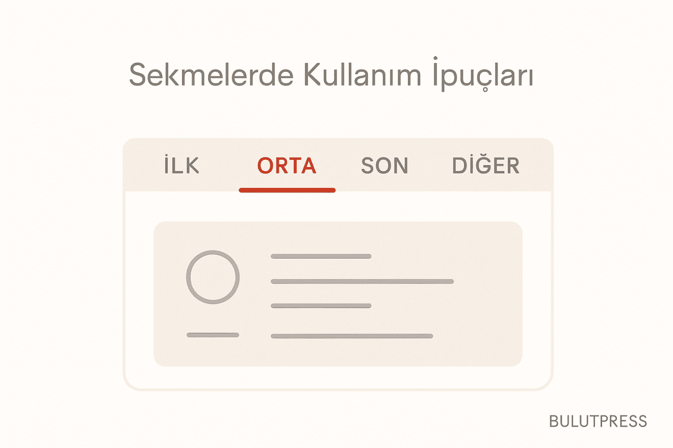 Sekme (Tab) Tasarımı: Klavye Deseni, Gizli Panel ve URL Durumu