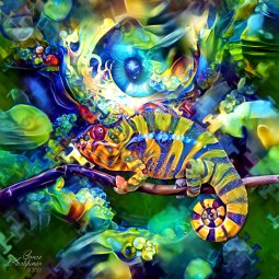 Chameleon - Digital Artwork On Nature And Animal
