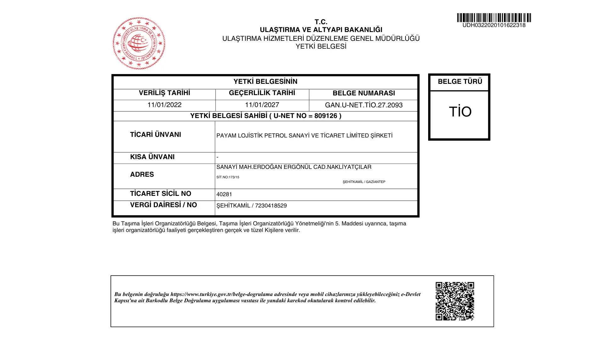 Tio-Yetki-Belgesi-Payam-Lojistik