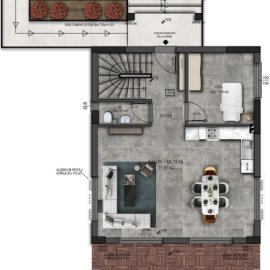 30 villa zemin kat planı