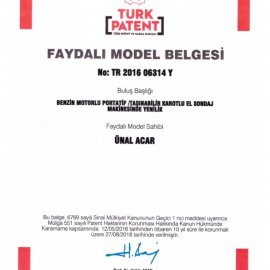 FAYDALI MODEL-PATENT BELGESİ