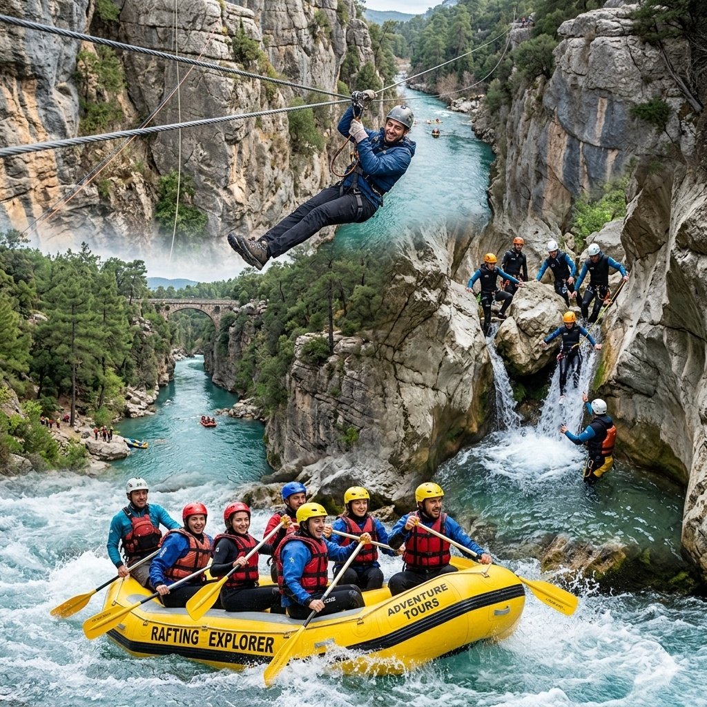 Rafting, Canyoning, Zipline Combo Tour