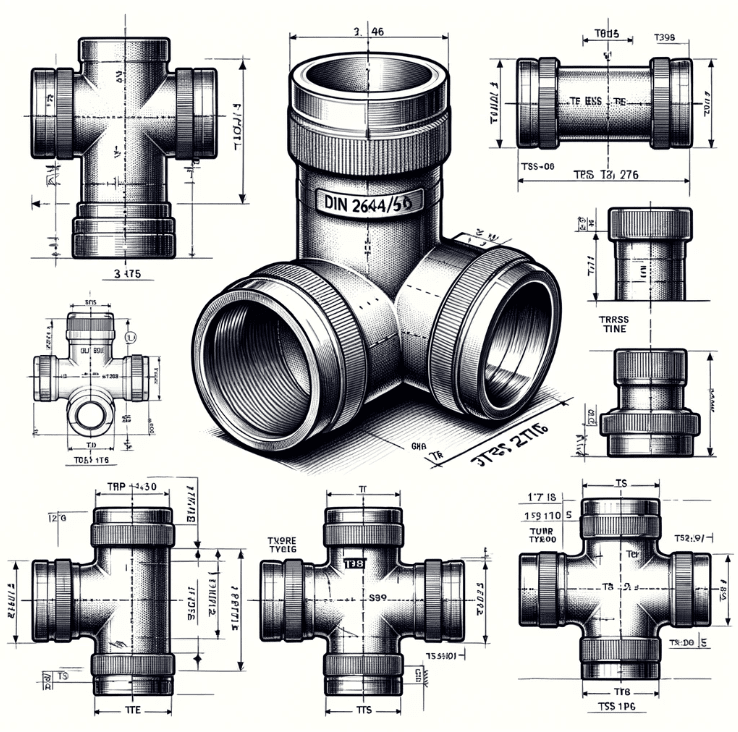 T-Fitting / Tee - DIN 2615, TS 2649/6, TS EN 10253-1