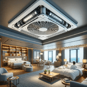 Kompakt Gizli Tavan Tipi Fan Coil Ünitesi Teknik Çi