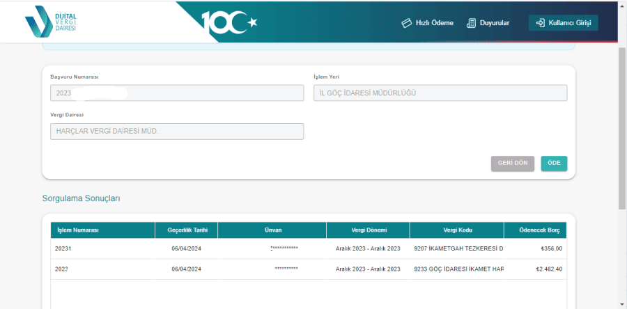 tezkere harcı ödeme