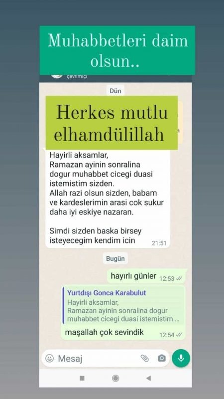 Muhabbetleri Daim Olsun İnşallah...