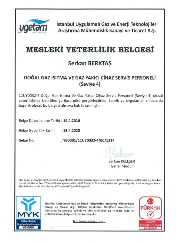 Mesleki Yeterlilik Belgesi