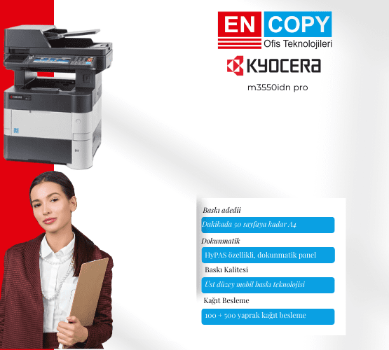 Kyocera M3550idn Pro dakikada 50 Lazer Fotokopi Makinesi