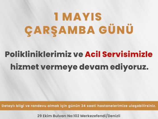 1 Mayıs Çarşamba Günü Hizmet vermeye devam ediyoruz