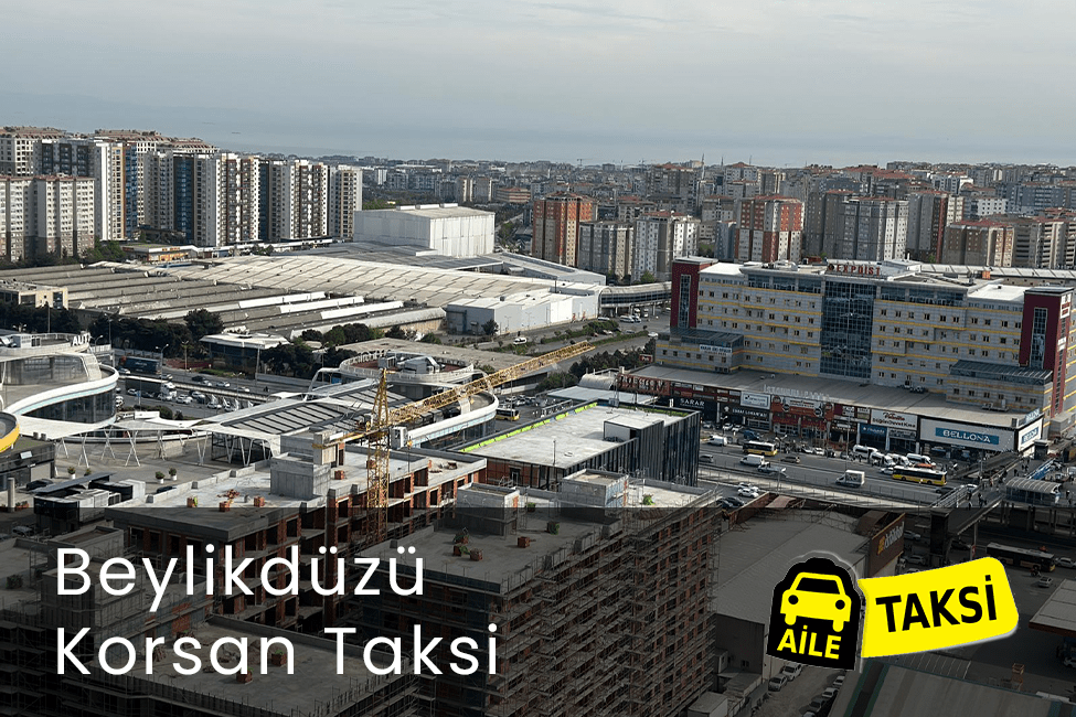 Korsan taksi hizmeti verilen İstanbul’un Beylikdüzü ilçesinin uzaktan çekilmiş fotoğrafı