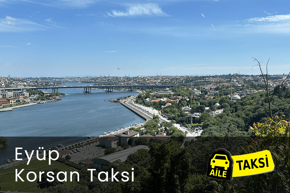 Korsan taksi hizmeti verilen İstanbul’un Eyüp ilçesinin uzaktan çekilmiş fotoğrafı