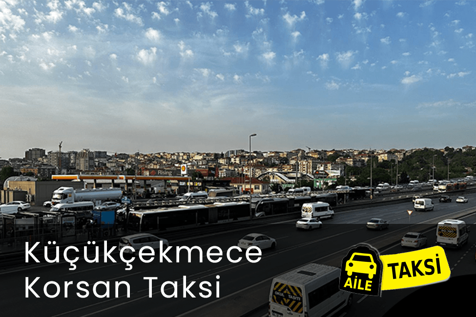 Korsan taksi hizmeti verilen İstanbul’un Küçükçekmece ilçesinin uzaktan çekilmiş fotoğrafı
