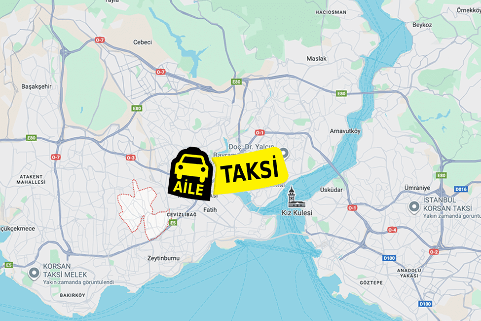 Korsan taksi hizmeti verilen Güngören ilçe sınırlarının haritada gösterimi