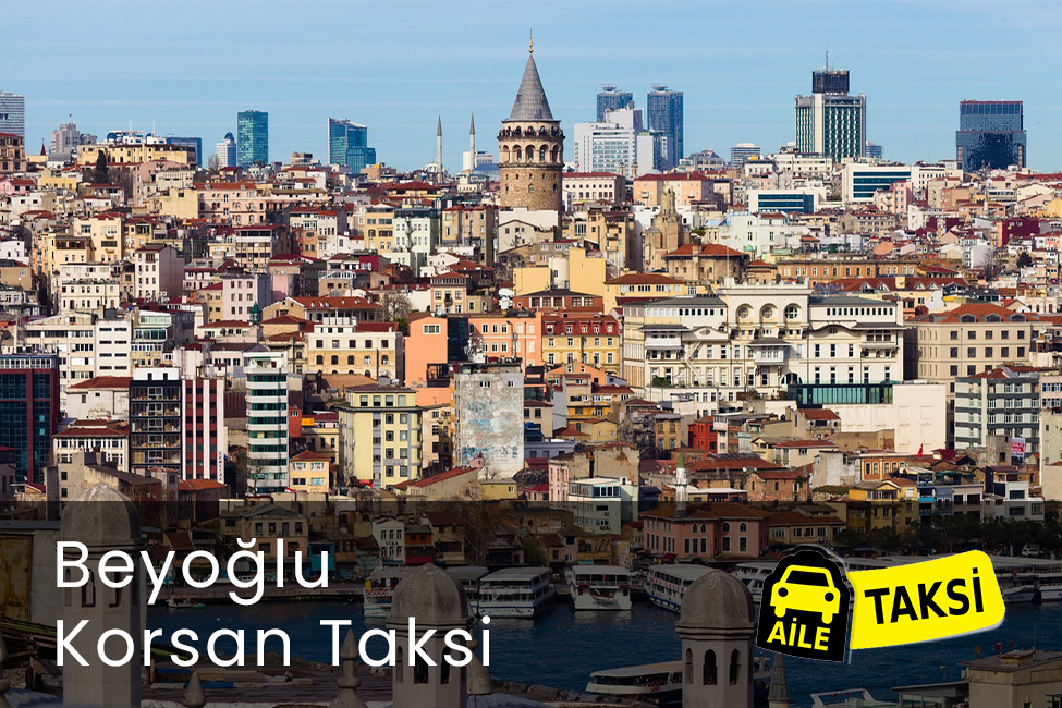 Korsan taksi hizmeti verilen İstanbul’un Beyoğlu ilçesinin uzaktan çekilmiş fotoğrafı