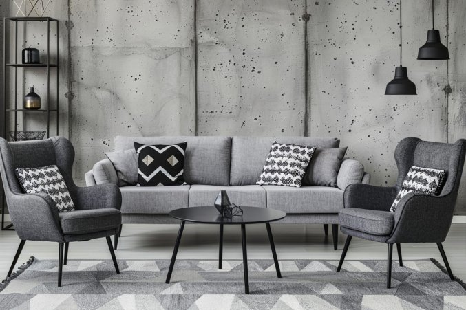 grey-fabric-sofa-with-black-legs-concrete