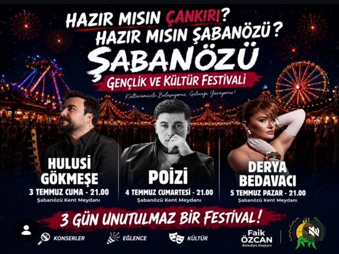 Şabanözü Gençlik ve Kültür Festivali 2026 Başlıyor