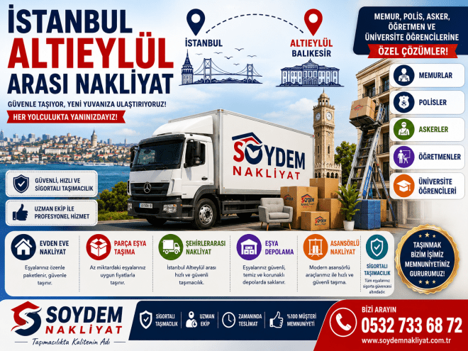 İstanbul Altıeylül Arası Nakliyat Hizmetleri | Soydem | 0532 733 68 72