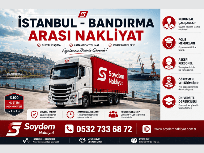 İstanbul Bandırma Nakliyat | Güvenli Taşımacılık - Soydem