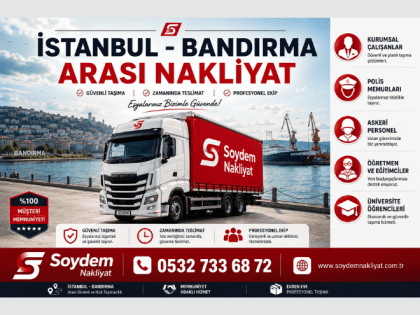 İstanbul Bandırma Nakliyat | Yeni Adresinize Huzurla Taşıyoruz | 0532 733 68 72