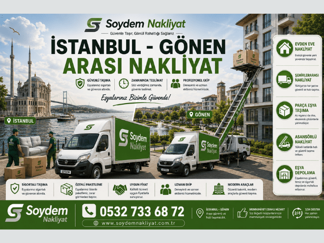 İstanbul Gönen Nakliyat | Sigortalı & Asansörlü Ev Taşıma - Soydem