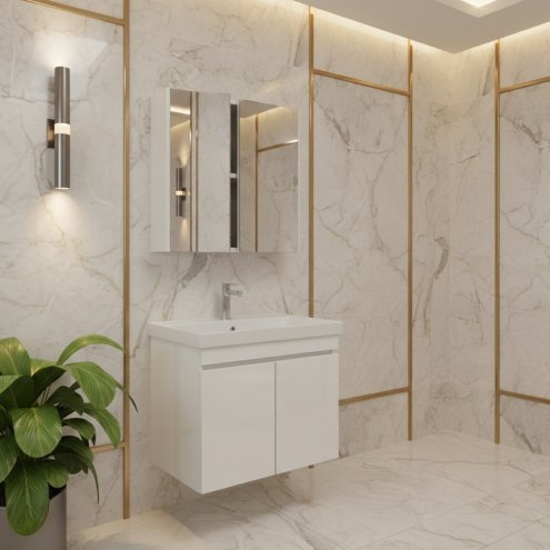 Dream Pearl 60 cm Mirrored Bathroom Vanity Set | Dream Bath