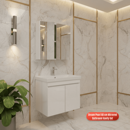 Dream Pearl 60 cm Mirrored Bathroom Vanity Set 299.- €