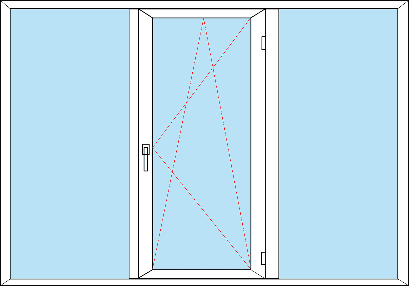 Pvc Üç Bölmeli̇ Çi̇ft Açilimli Pencere