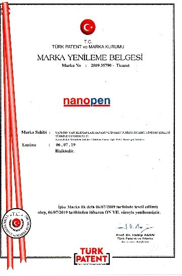 Nanopen Marka Tescil Belgesi