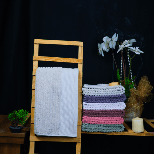 G&E ÇİZGİLİ YÜZ HAVLUSU EKRU