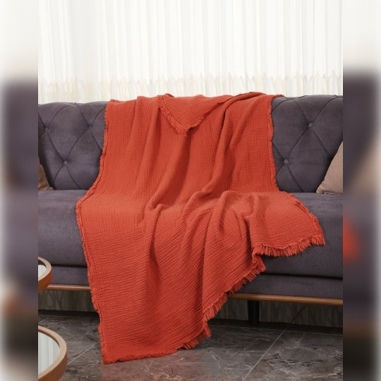 G&E 4 KAT MÜSLİN KOLTUK ŞALI/BEBEK BATTANİYESİ KREMİT