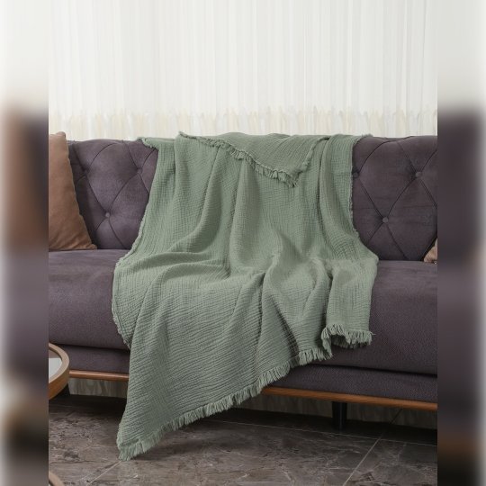 G&E 4 KAT MÜSLİN KOLTUK ŞALI/BEBEK BATTANİYESİ YEŞİL