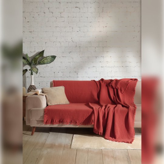 G&E 4 KAT MÜSLİN KOLTUK ÖRTÜSÜ KREMİT