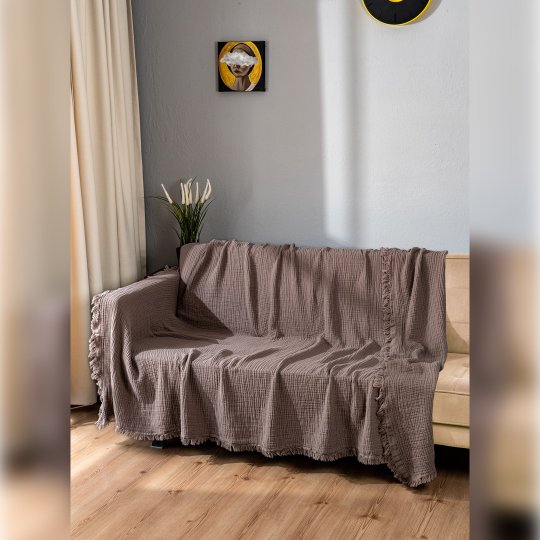 G&E 4 KAT MÜSLİN KOLTUK ÖRTÜSÜ S.KAHVE