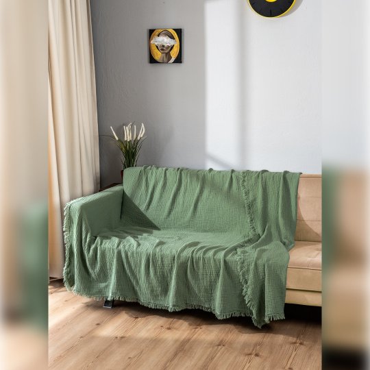 G&E 4 KAT MÜSLİN KOLTUK ÖRTÜSÜ YEŞİL
