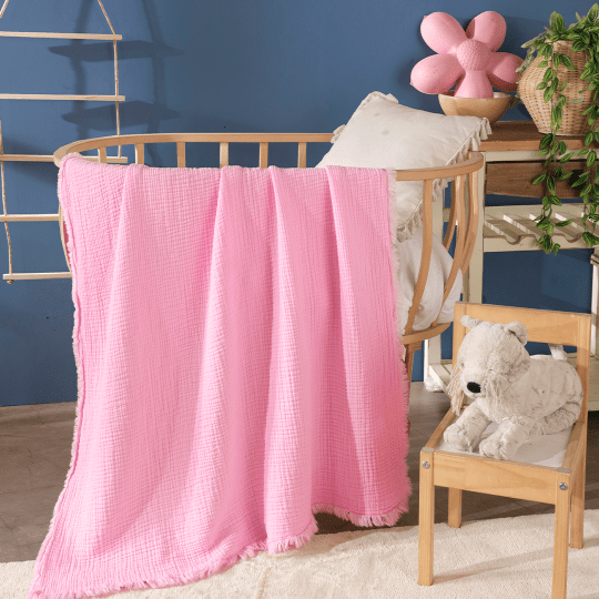 G&E 4 KAT MÜSLİN BEBEK BATTANİYESİ PEMBE