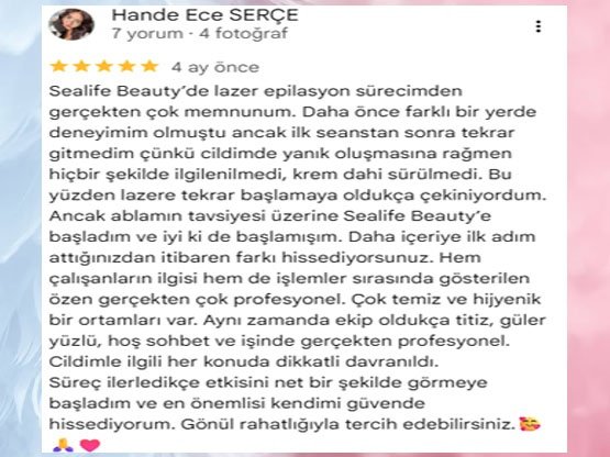 Hande Ece Hanım'ın Ankara Lazer Epilasyon Tavsiyesi