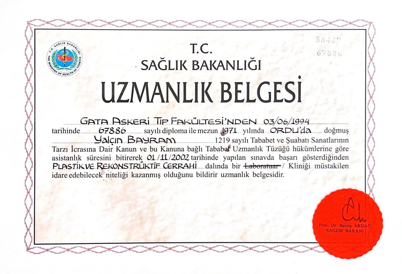 Uzmanlık Belgesi