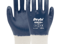 Beybi KN25+ Nitril Kaplı Pamuk Eldiven