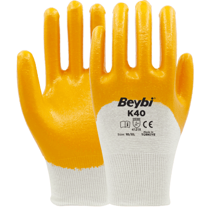 Beybi K40 Nitril Kaplı Pamuk Eldiven