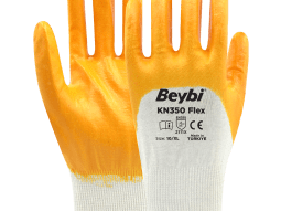 Beybi KN350 Flex Nitril Kaplı Pamuk Eldiven