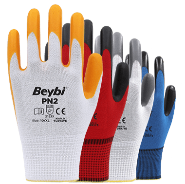 Beybi PN2 Polyester Örme Nitril Eldiven