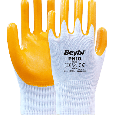 Beybi PN10 Polyester Örme Nitril Eldiven